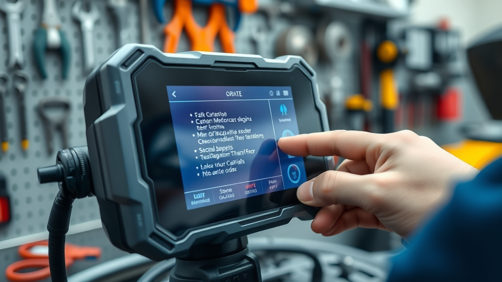 Modern diagnostic tools for columbia diesel engine diagnostics displaying error codes and real-time engine data