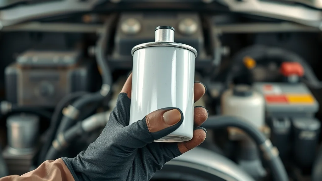 Mechanic holding a clean diesel fuel filter, highlighting its role in diesel engine performance and preventing fuel system issues.