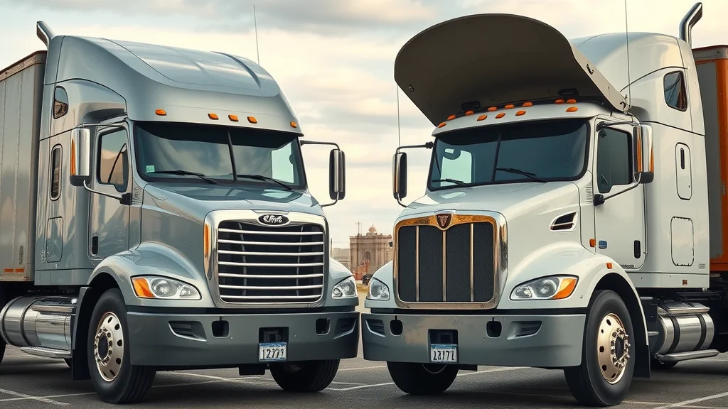 Side-by-side comparison of modern and old diesel trucks in Columbia, SC, both with open hoods revealing starting issues