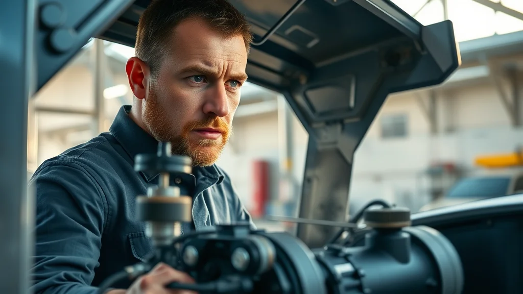 Modern diesel truck in a service garage, mechanic inspecting engine bay for overheating with steam rising from radiator, tools and diagnostic equipment in view, rendered in photorealistic style