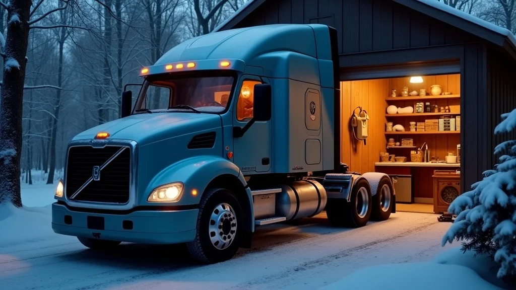 Diesel truck parked in insulated garage during winter—how to keep diesel engine warm without a block heater, heating system readiness