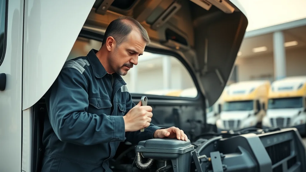 Mechanic performing essential maintenance on a modern diesel truck engine for improved performance.