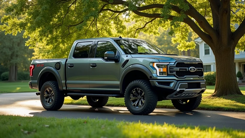 Shade-parked diesel truck with faint heat haze preventing summer stress